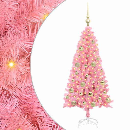 HKH Árvore de Natal com 150 Leds com Suporte Rosa em PVC