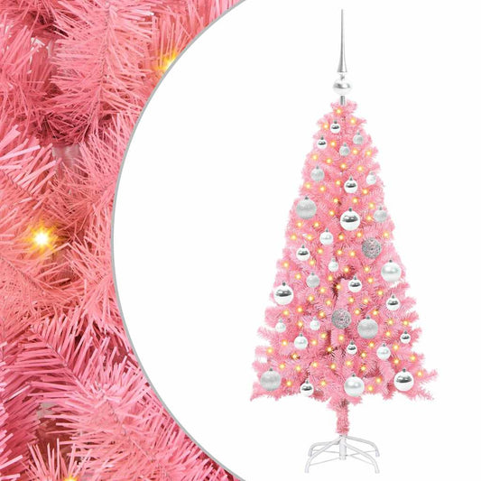 HKH Árvore de Natal com 150 Leds com Suporte Rosa em PVC