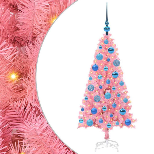 HKH Árvore de Natal com 150 Leds com Suporte Rosa em PVC