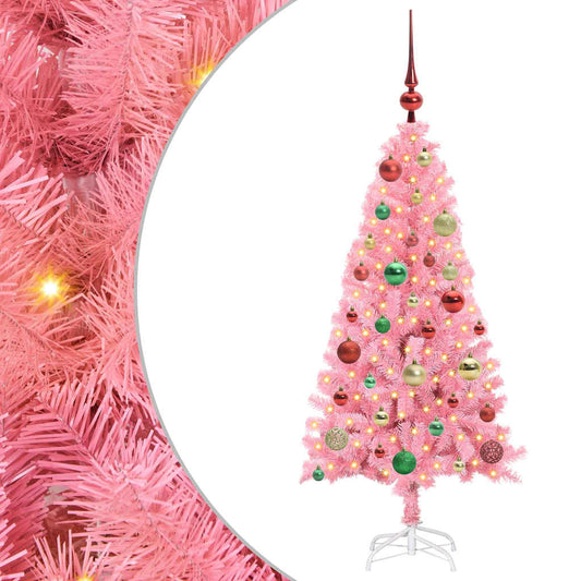 HKH Árvore de Natal com 150 Leds com Suporte Rosa em PVC