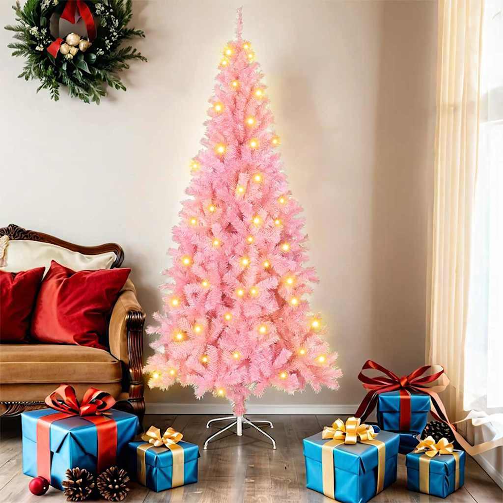 HKH Árvore de Natal com 300 Leds com Suporte Rosa em PVC