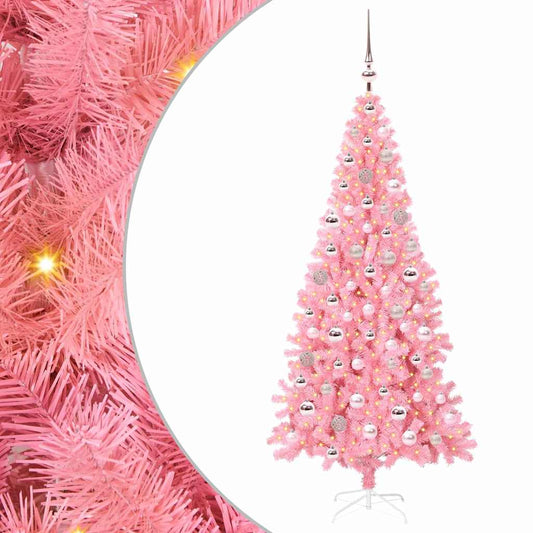 HKH Árvore de Natal com 300 Leds com Suporte Rosa em PVC