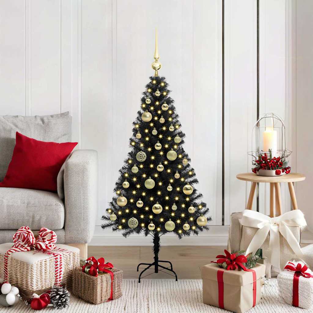 HKH Árvore de Natal com 150 Leds com Suporte Preto em PVC