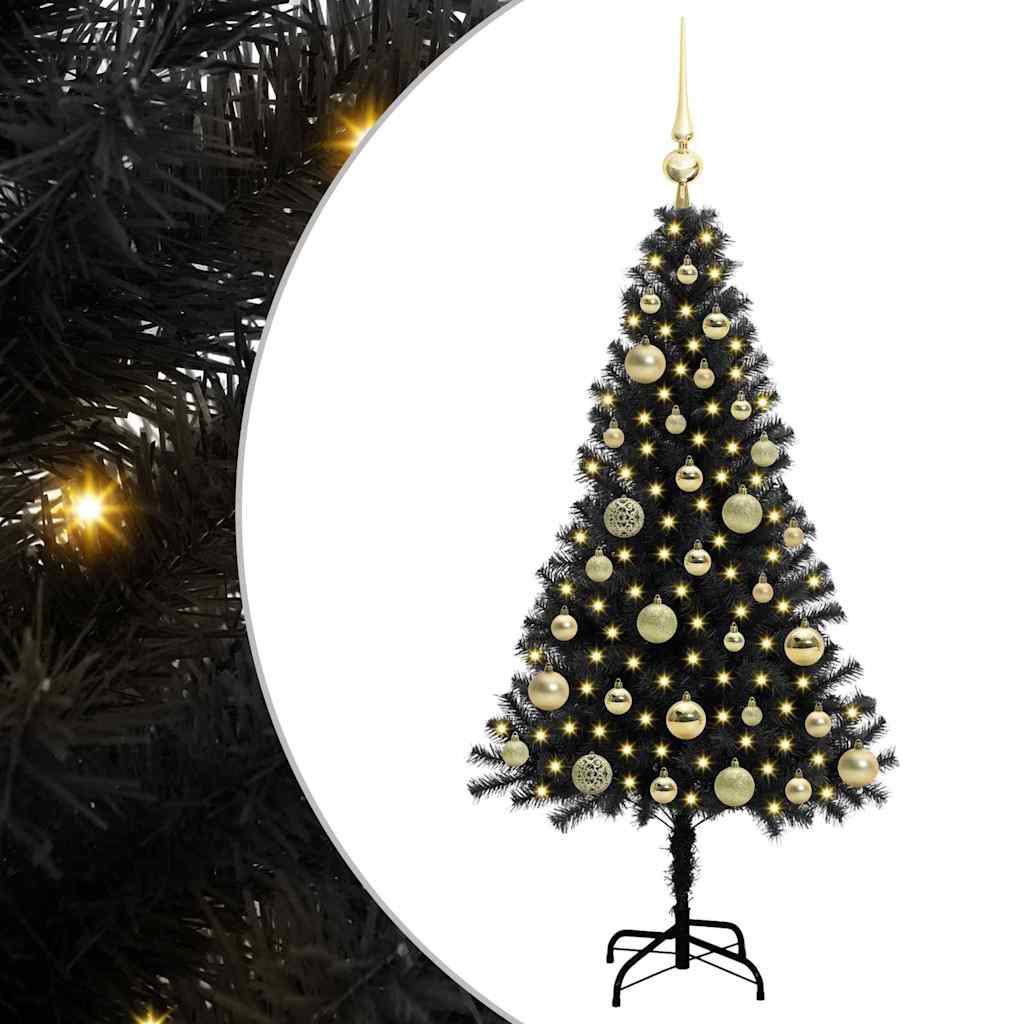 HKH Árvore de Natal com 150 Leds com Suporte Preto em PVC