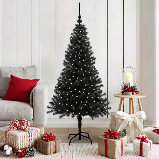 HKH Árvore de Natal com 150 Leds com Suporte Preto em PVC