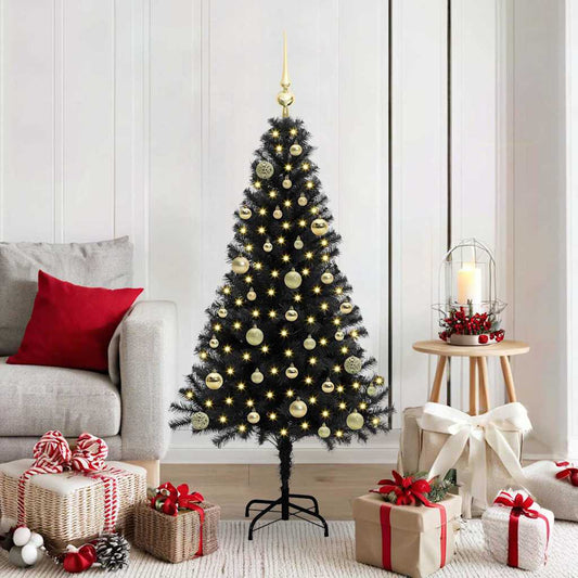 HKH Árvore de Natal com 150 Leds com Suporte Preto em PVC