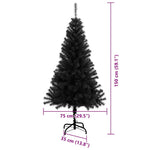 HKH Árvore de Natal com 150 Leds com Suporte Preto em PVC