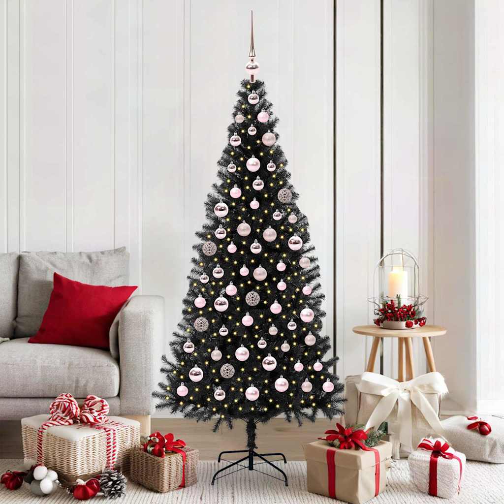 HKH Árvore de Natal com 300 Leds com Suporte Preto em PVC
