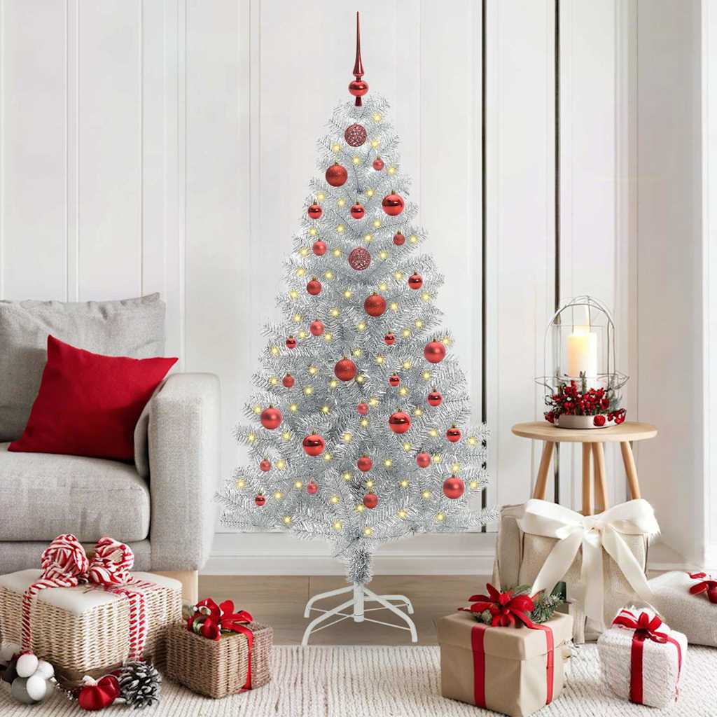 HKH Árvore de Natal com 150 Leds com Suporte Prateado em PéT
