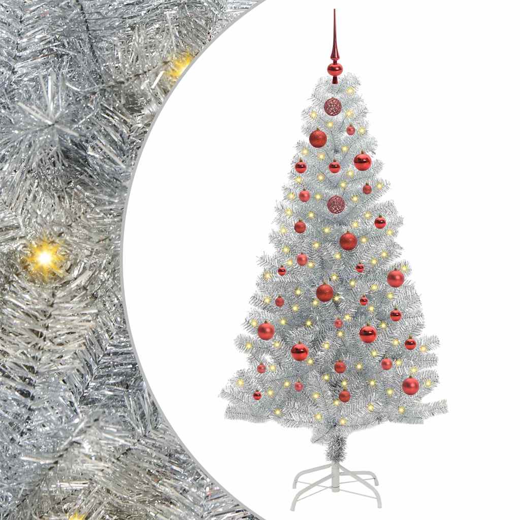 HKH Árvore de Natal com 150 Leds com Suporte Prateado em PéT