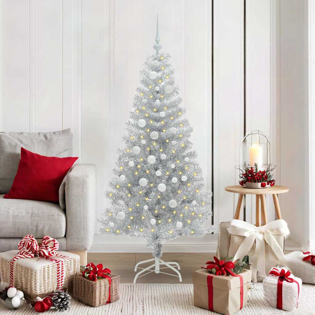 HKH Árvore de Natal com 150 Leds com Suporte Prateado em PéT