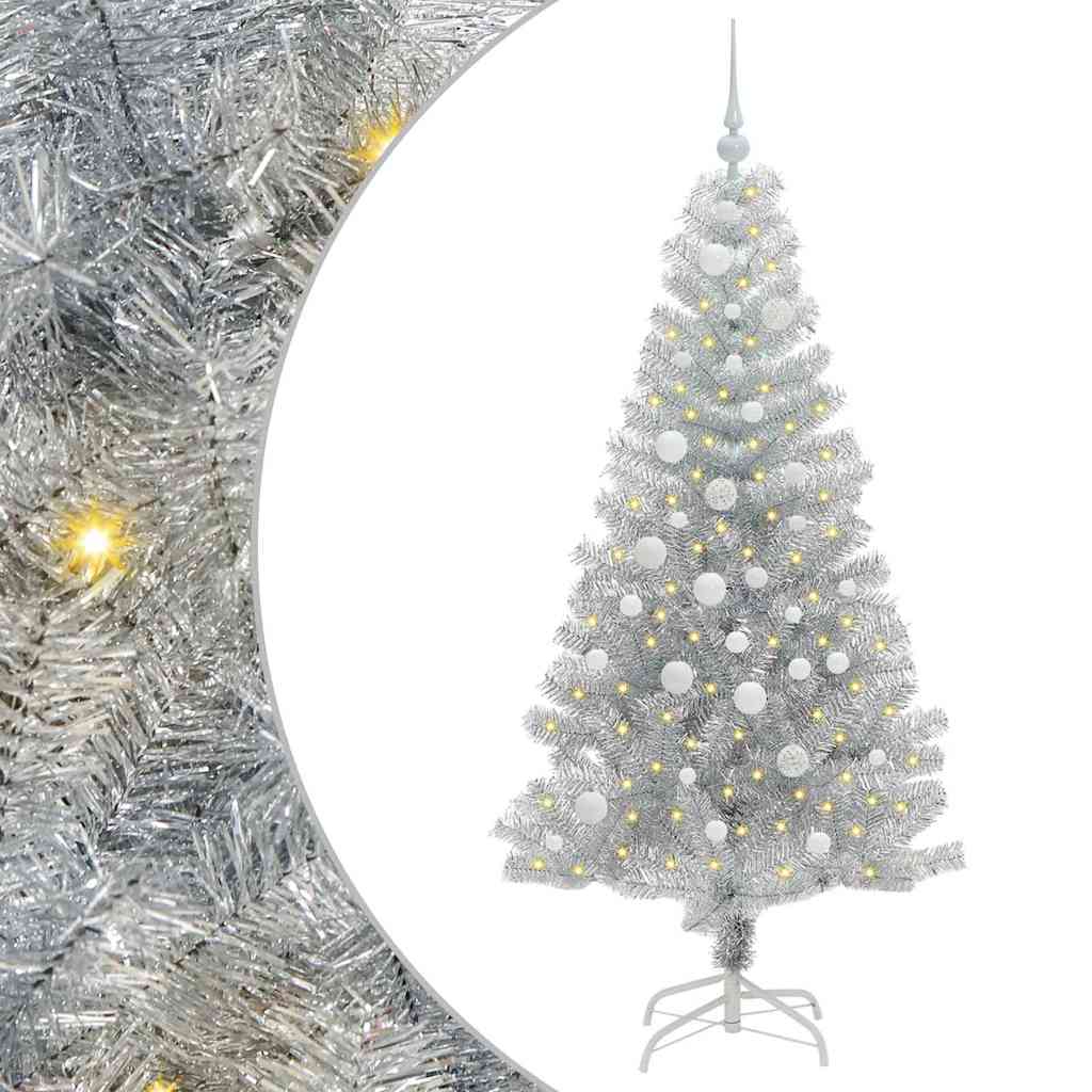 HKH Árvore de Natal com 150 Leds com Suporte Prateado em PéT