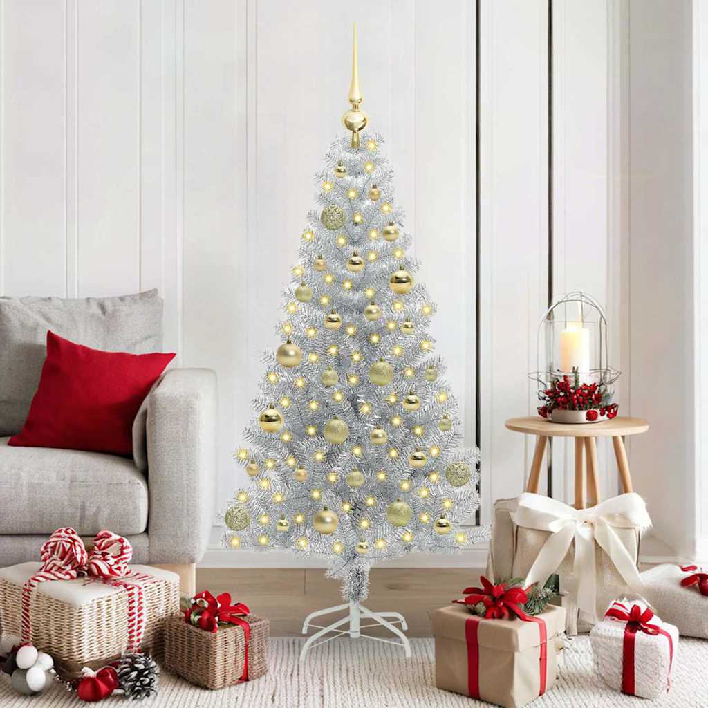 HKH Árvore de Natal com 150 Leds com Suporte Prateado em PéT