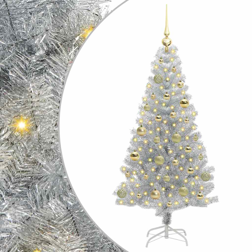 HKH Árvore de Natal com 150 Leds com Suporte Prateado em PéT