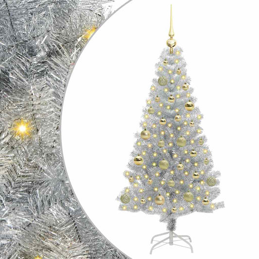 HKH Árvore de Natal com 150 Leds com Suporte Prateado em PéT