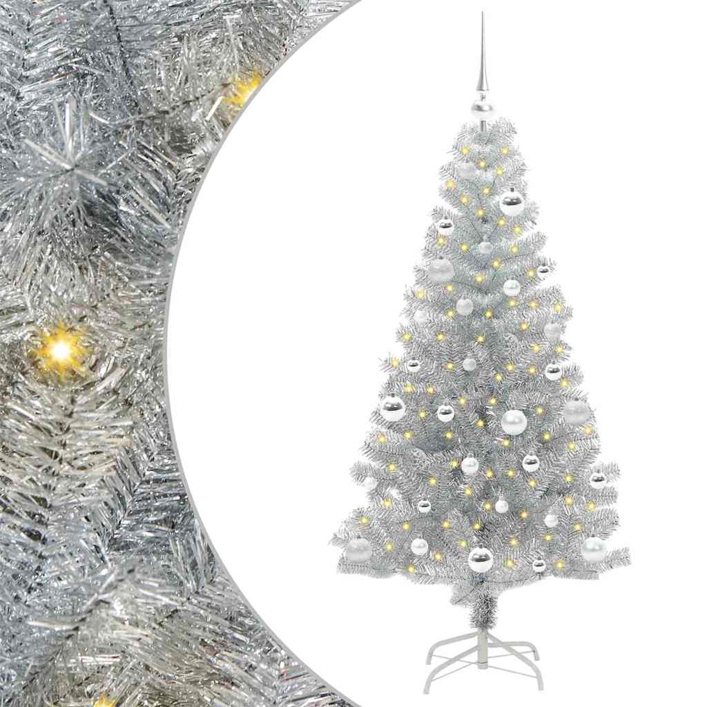 HKH Árvore de Natal com 150 Leds com Suporte Prateado em PéT