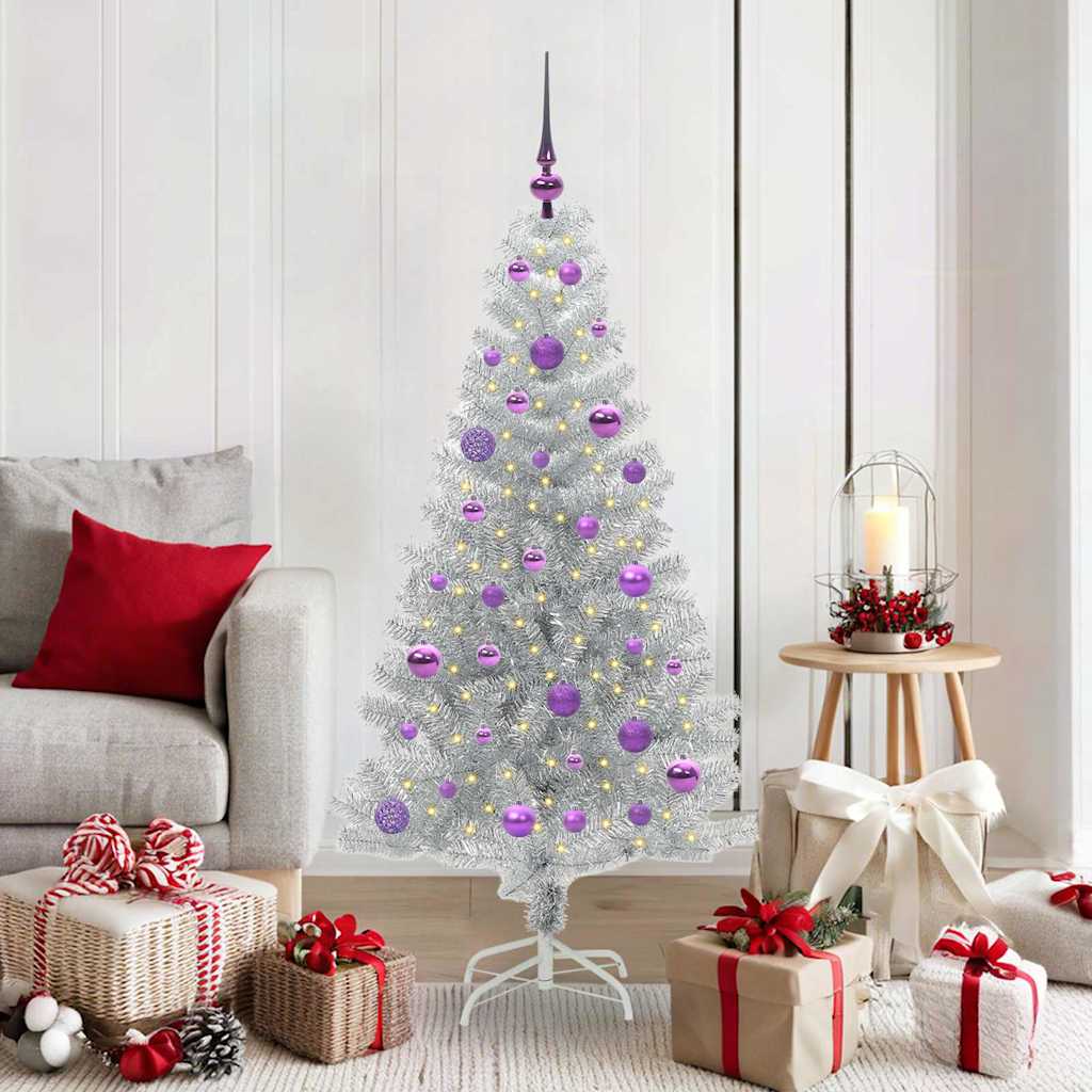 HKH Árvore de Natal com 150 Leds com Suporte Prateado em PéT