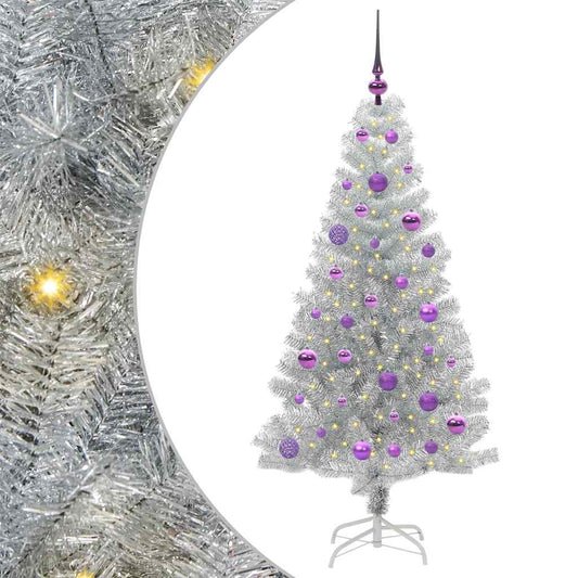 HKH Árvore de Natal com 150 Leds com Suporte Prateado em PéT