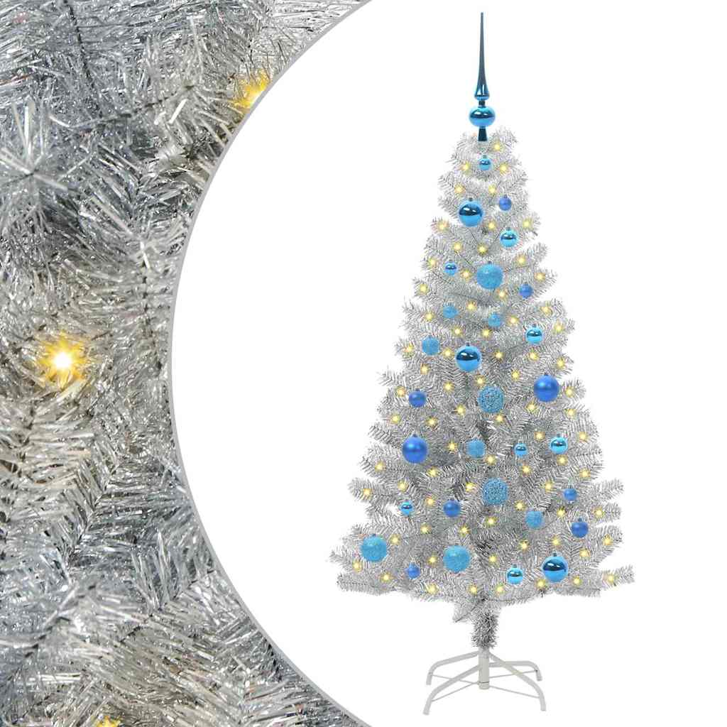 HKH Árvore de Natal com 150 Leds com Suporte Prateado em PéT