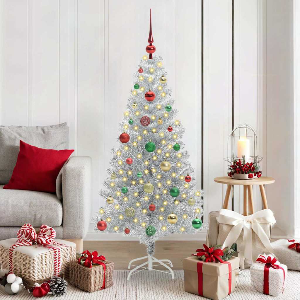 HKH Árvore de Natal com 150 Leds com Suporte Prateado em PéT