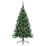 HKH Árvore de Natal Artificial Pré-Iluminada Verde em PVC
