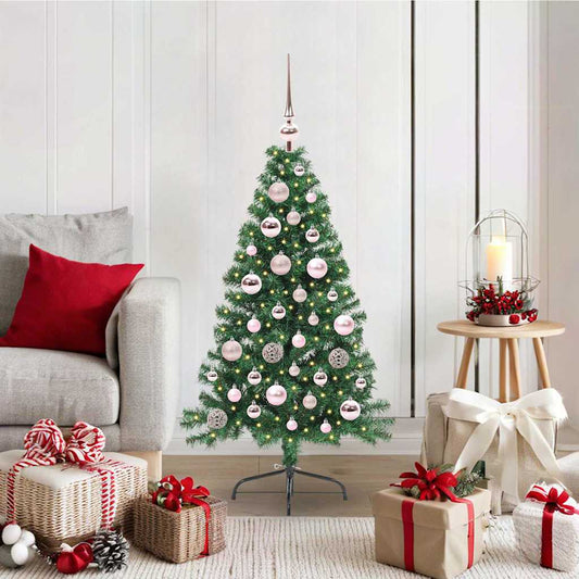 HKH Árvore de Natal Artificial Pré-Iluminada Verde em PVC