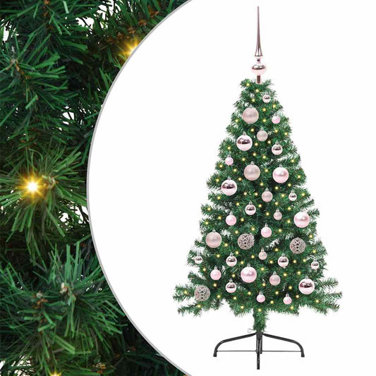 HKH Árvore de Natal Artificial Pré-Iluminada Verde em PVC