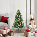 HKH Árvore de Natal Artificial Pré-Iluminada Verde em PVC