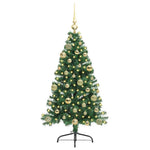 HKH Árvore de Natal Artificial Pré-Iluminada Verde em PVC