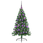 HKH Árvore de Natal Artificial Pré-Iluminada Verde em PVC