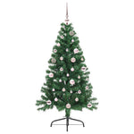 HKH Árvore de Natal Artificial Pré-Iluminada Verde em PVC