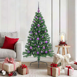 HKH Árvore de Natal Artificial Pré-Iluminada Verde em PVC