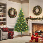 HKH Árvore de Natal Artificial Pré-Iluminada Verde em PVC