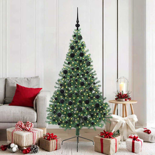 HKH Árvore de Natal Artificial Pré-Iluminada Verde em PVC