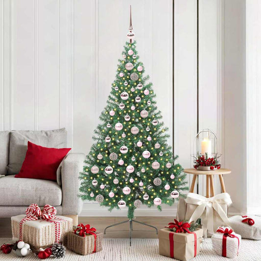 HKH Árvore de Natal Artificial Pré-Iluminada Verde em PVC