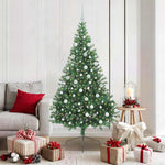 HKH Árvore de Natal Artificial Pré-Iluminada Verde em PVC