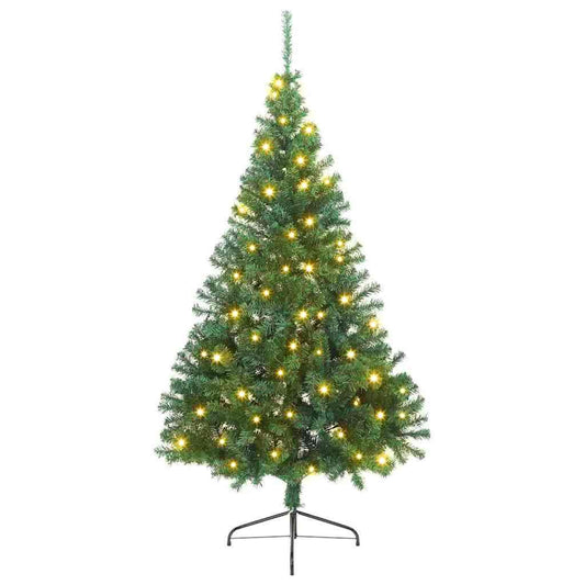 HKH Árvore de Natal Artificial Pré-Iluminada Verde em PVC