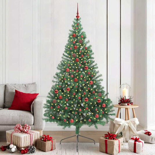 HKH Árvore de Natal Artificial Pré-Iluminada Verde em PVC