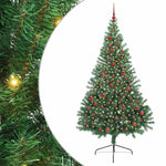 HKH Árvore de Natal Artificial Pré-Iluminada Verde em PVC