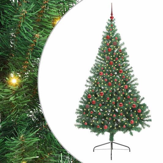 HKH Árvore de Natal Artificial Pré-Iluminada Verde em PVC