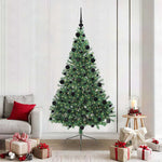 HKH Árvore de Natal Artificial Pré-Iluminada Verde em PVC
