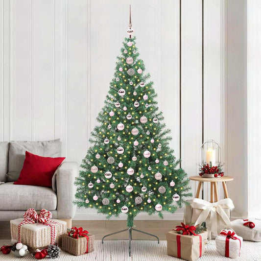 HKH Árvore de Natal Artificial Pré-Iluminada Verde em PVC