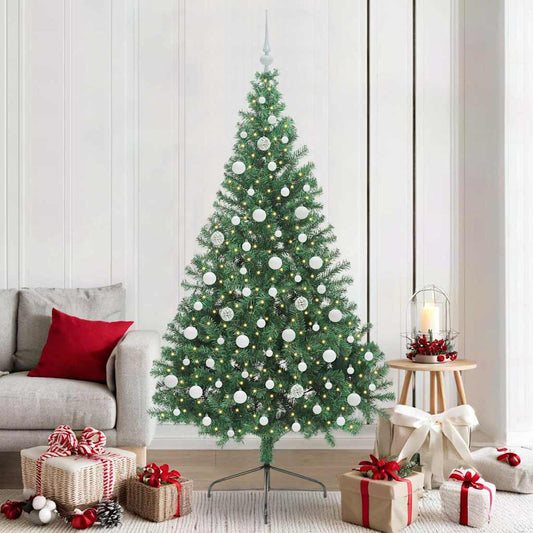 HKH Árvore de Natal Artificial Pré-Iluminada Verde em PVC