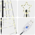 HKH Árvore de Natal LED com 390 Leds Branco Quente em Ferro