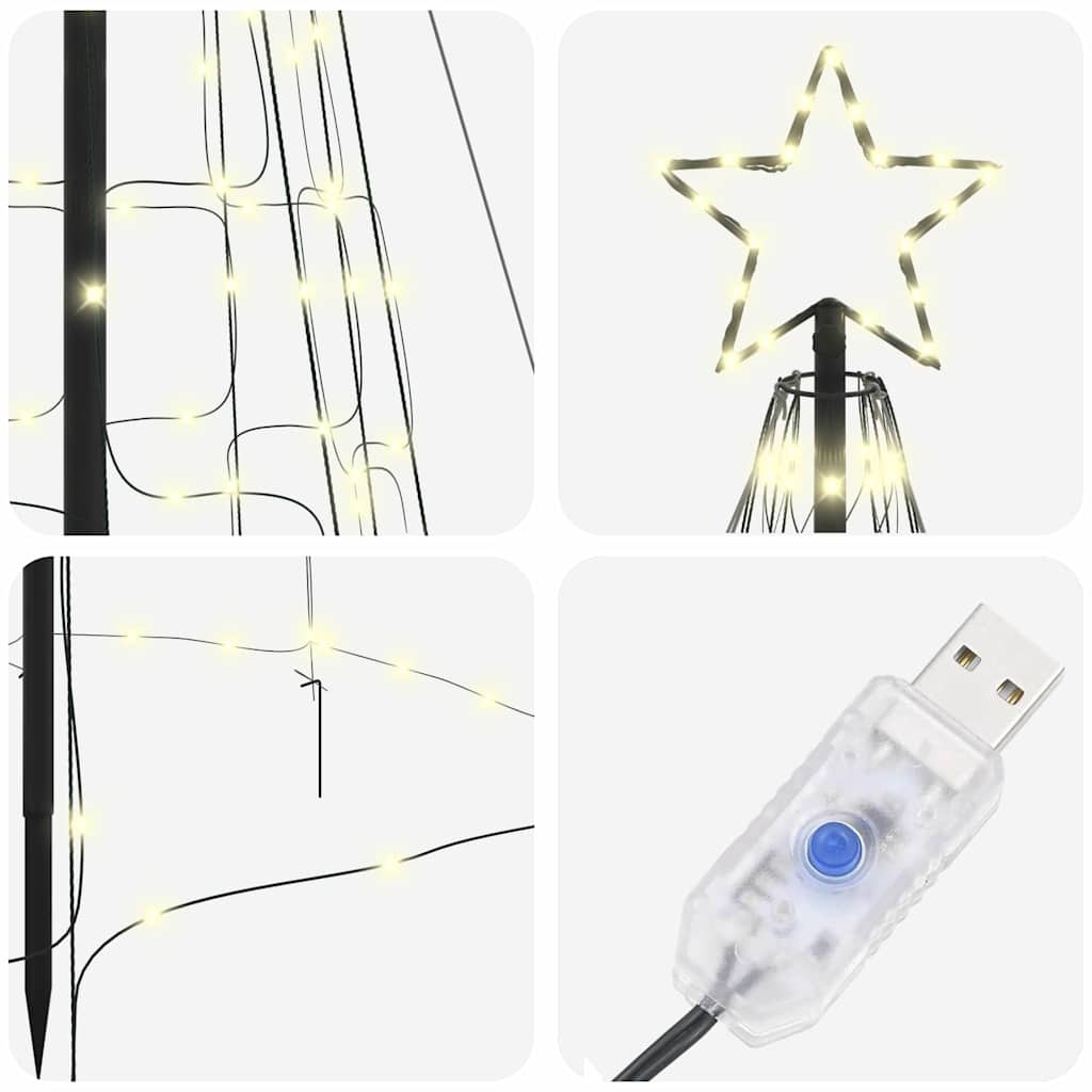 HKH Árvore de Natal LED com 800 Leds Branco Quente em Ferro