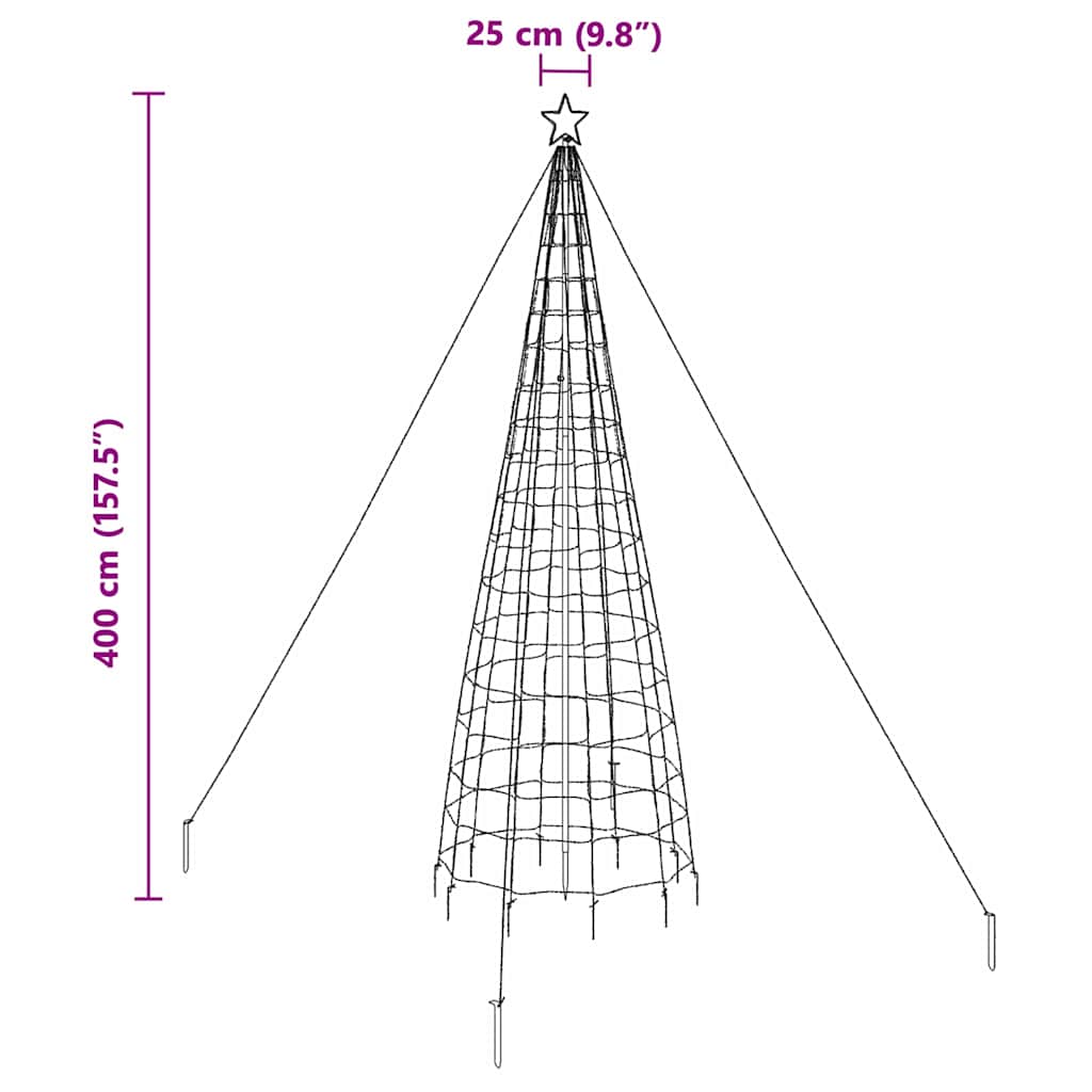 HKH Árvore de Natal LED com 800 Leds Branco Quente em Ferro