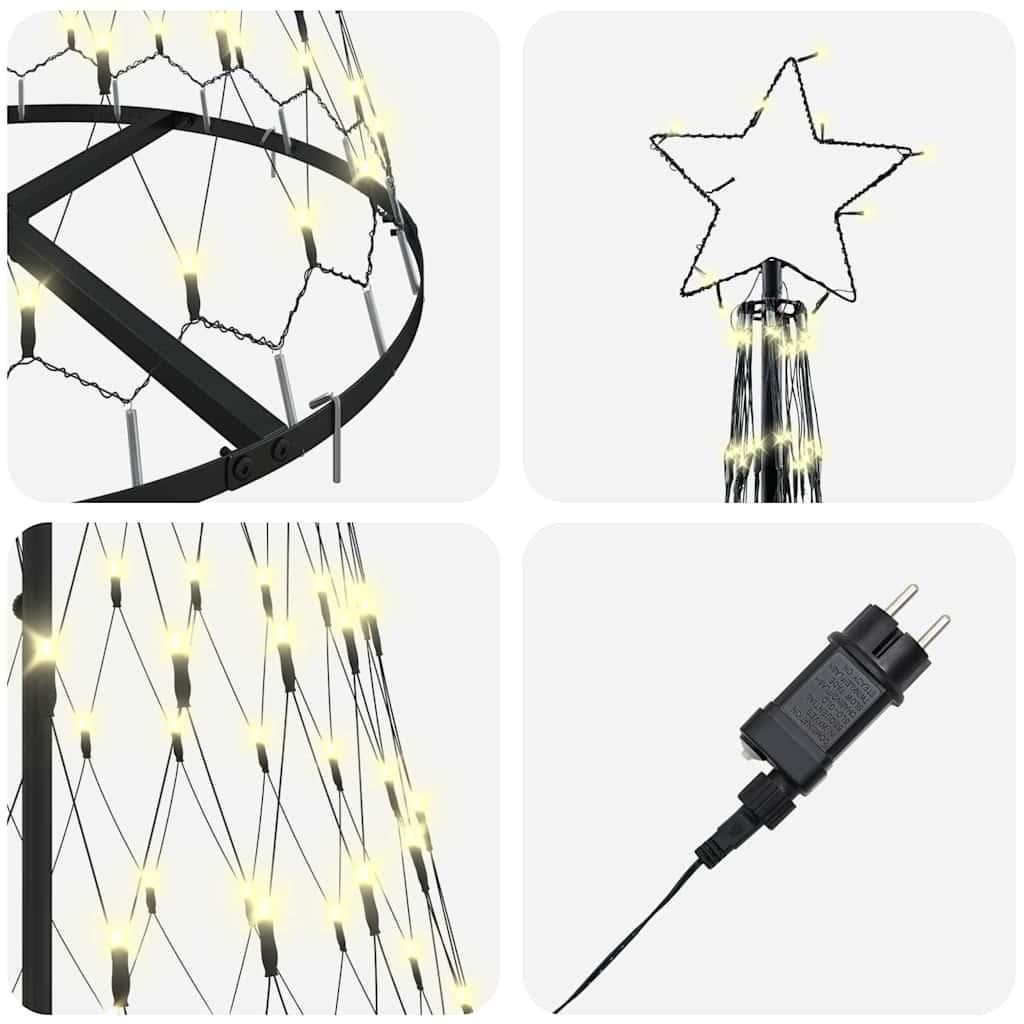 HKH Árvore de Natal LED Branco Quente em Metal