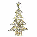 HKH Árvore de Natal com 120 LED em Vime - Branco Quente