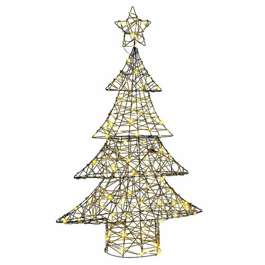 HKH Árvore de Natal com 120 LED em Vime - Branco Quente