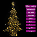 HKH Árvore de Natal com 120 LED em Vime - Branco Quente